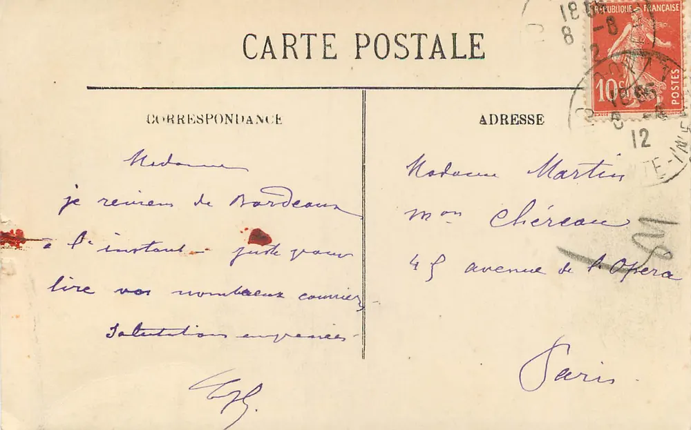 Bordeaux — A Porta do Palácio — editor Lévy, n° 159 - Verso