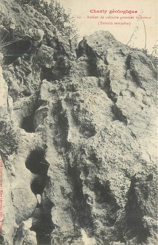 Geologische Karte — untere grobe Kalkstein-Schichten (Tertiär-Formation) — Frau Lavencie, Verlag in Toulouse - Vorderseite
