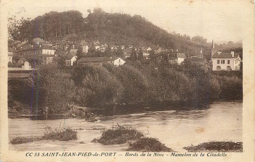 Saint-Jean-Pied-de-Port — Ufer der Nive — Mamelon der Zitadelle — CC 55 - Vorderseite
