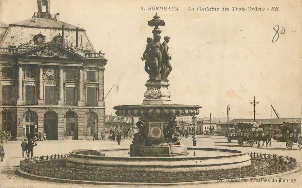 Bordeaux — La Fontaine des Trois-Grâces — BR - Recto