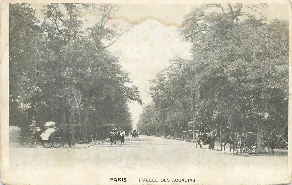 Paris — L'Allée des Accacias — sans éditeur ni numéro visible - Frente