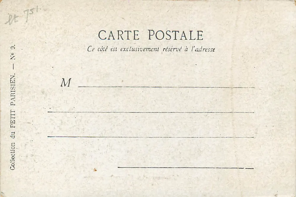Paris — A Avenida dos Campos Elísios — Coleção do Petit Parisien, N° 9 - Verso
