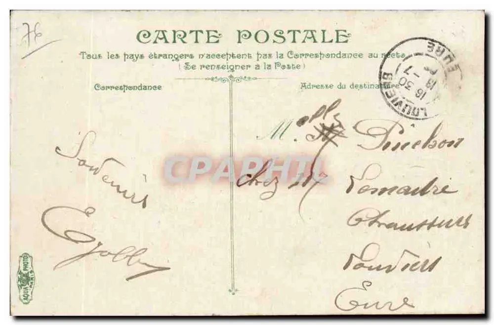 Rouen - Das Justizpalast von der Straße Jeanne d'Arc gesehen — anonymer Verlag, Nr. 312 - Rückseite
