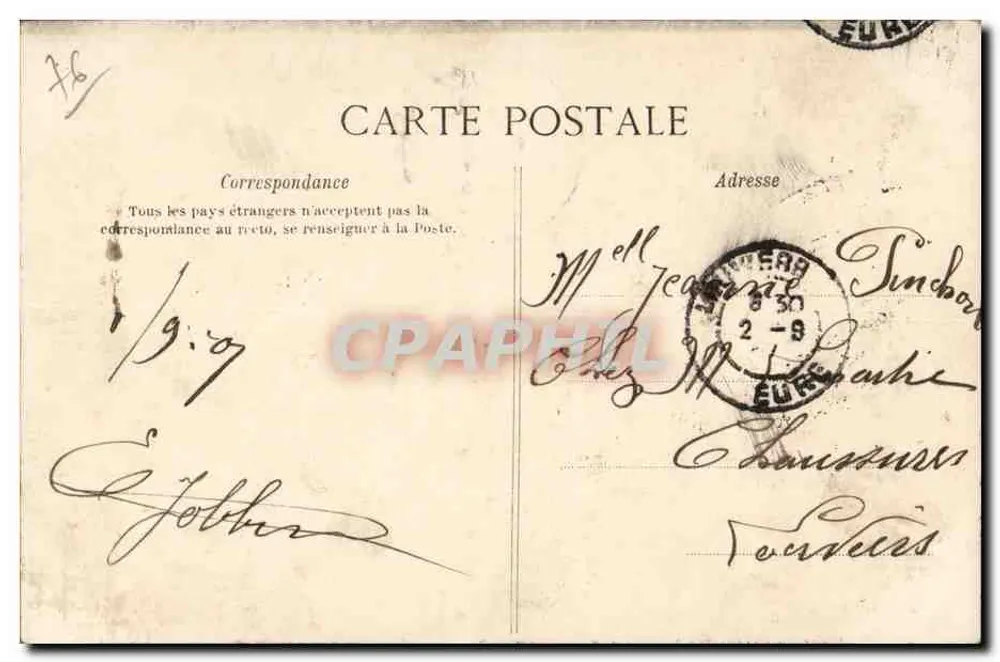 Normandie — Die Turm der Abtei Bon-Port — Antike Ansichtskarte n°59 - Rückseite