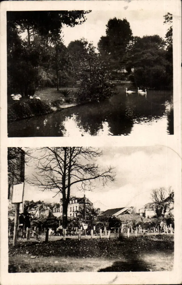 Le Havre - Square Jean Jaurès (antigo Square St-Roch) — vista do lago com cisnes e vista do parque — editor REAL-PHOTOS C.A.P. - Frente