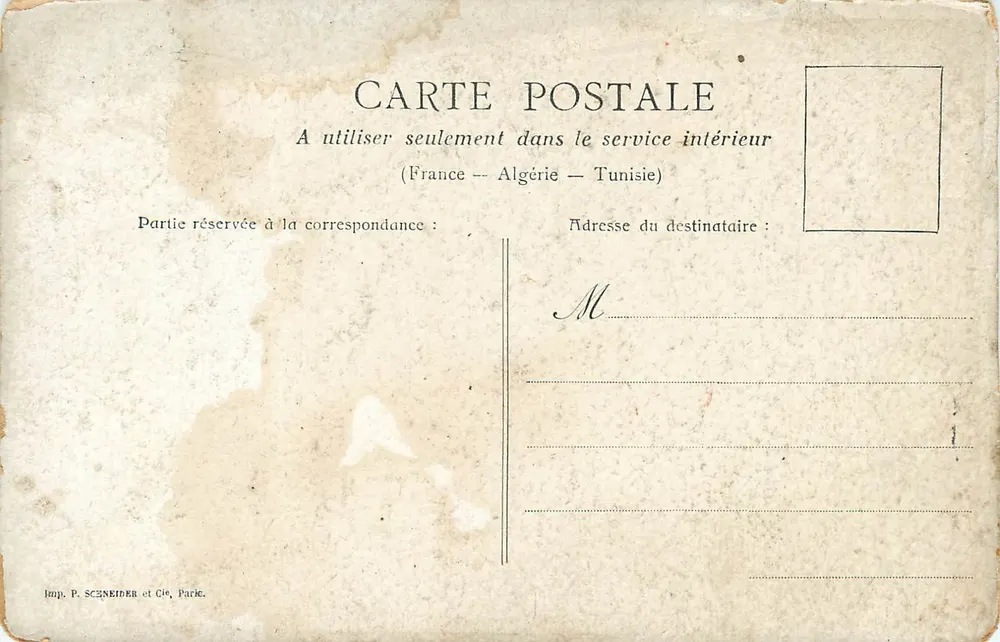 Paris - Pavilhão de Flore — editor P. Schneider & Cie - Verso