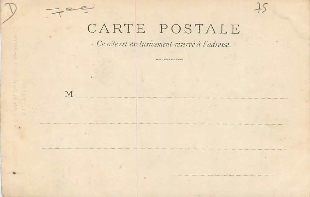 Ministère de la Guerre et Boulevard St-Germain — Paris — série 91 - Verso