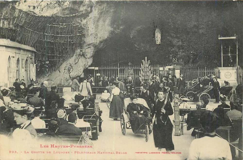 Die Grotte von Lourdes — Nationaler belgischer Pilgerzug — Phototypie Labouche Frères, Toulouse - Vorderseite