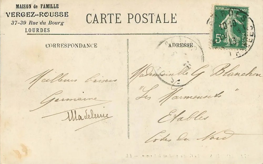 LOURDES — A Gruta durante o Sermon — LL. — N° 272 - Verso