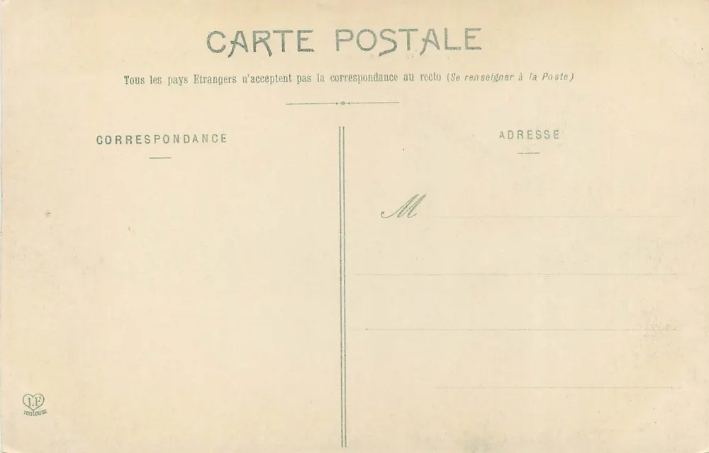 Bagnères-de-Bigorre — Margens do Adour e Massif d'Arbizon — Editor L. F. Chidouche, Toulouse, n° 979 - Verso