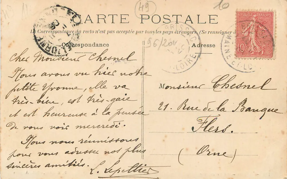 Angers — A Prefeitura — R. Rivière, fot. Angers - Verso