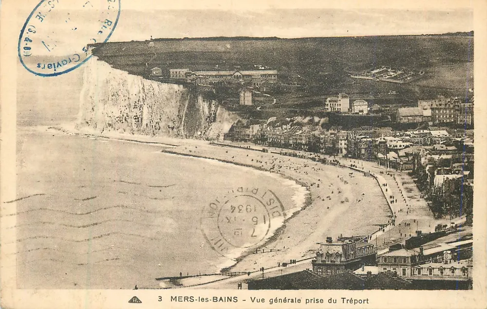 MERS-les-BAINS - Vue générale prise du Tréport - Recto