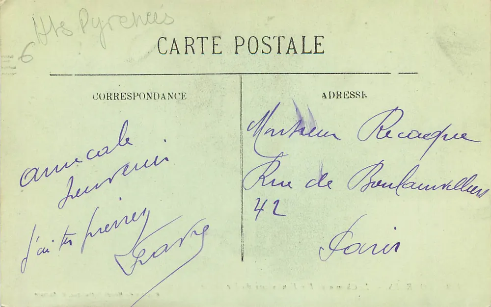 LOURDES — Le Chemin de Fer Funiculaire du Pic du Jer — Magasin du Monde Catholique, M. Romain - Verso