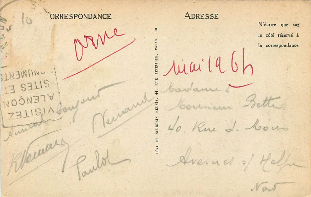 Alençon — O Hotel de Ville — LL. - Verso