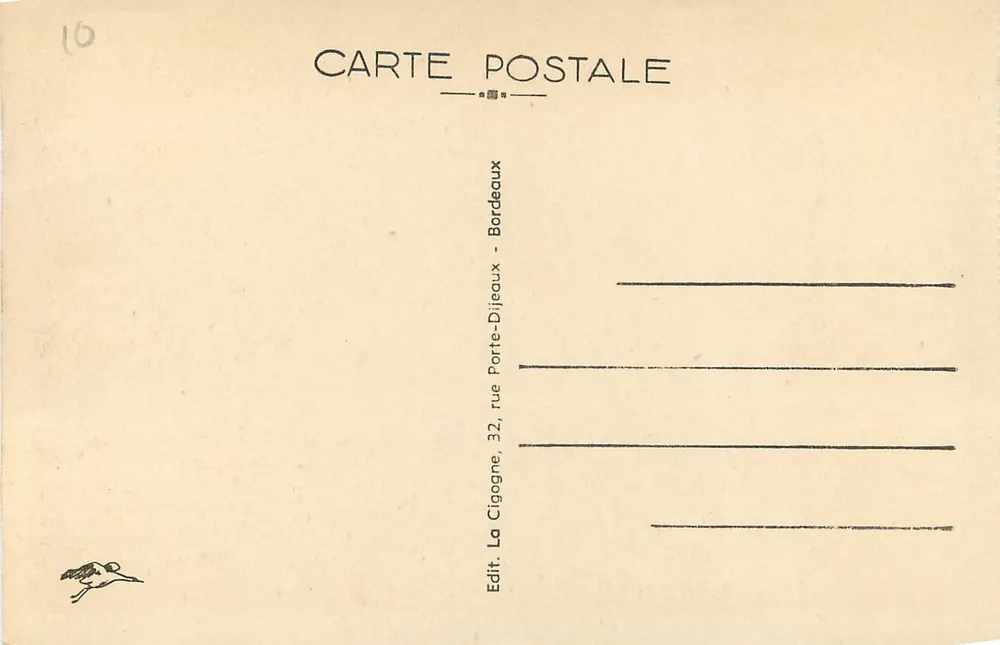 Bordeaux — O Hôtel de Ville — Editor La Cigogne, n°4 - Verso
