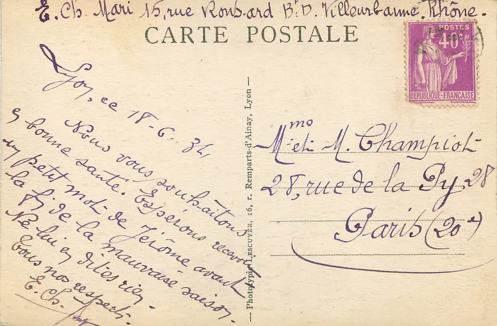 Fonte Bartholdi — Lyon — Lyon Illustré, n°46 - Verso