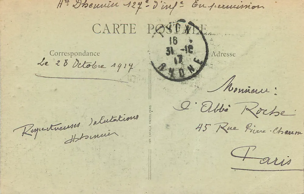 Lyon - Abside de la Nouvelle Église de Fourvière — B. F., Paris, n° 170 - Verso