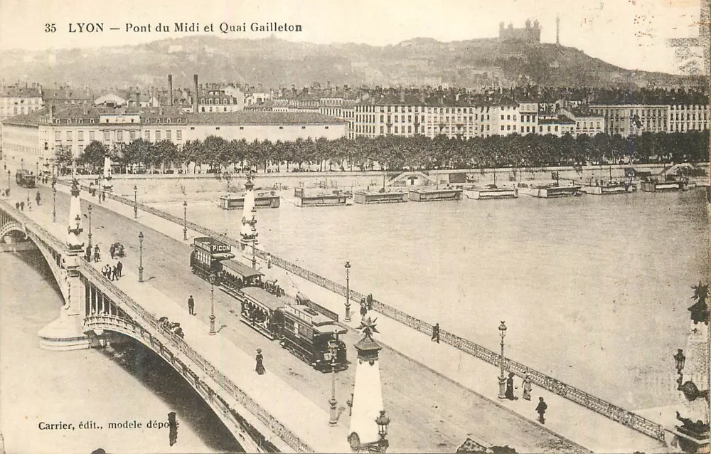 LYON — Ponte do Meio e Margem Gaillleton — Carrier, edição modelo depósito - Frente