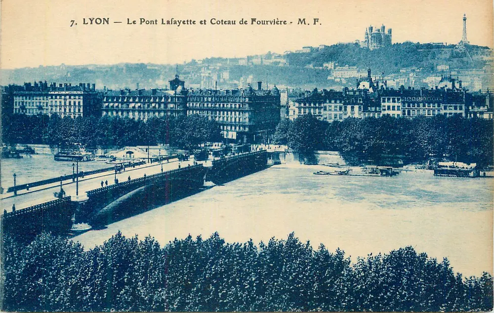 LYON — Le Pont Lafayette et Coteau de Fourvière — M. F. - Recto