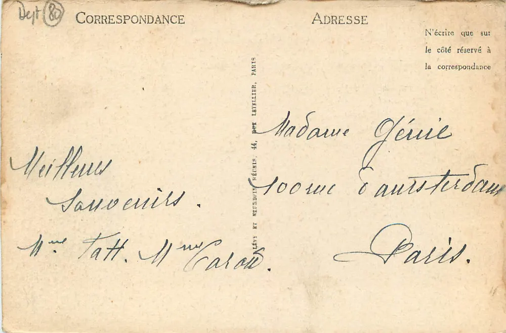 Mers-les-Bains — A Praia — Editor não identificado, n° 12 - Verso
