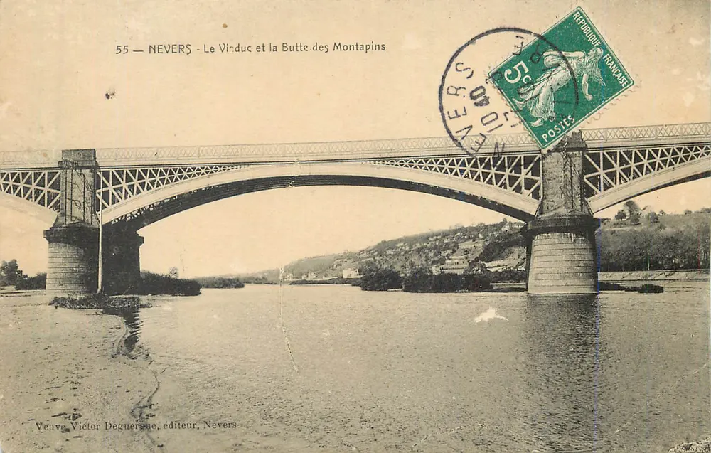 Nevers - Ansicht des Vi-duc und der Butte des Montapins — Veuve Victor Degnernese, Verleger, Nevers - Vorderseite