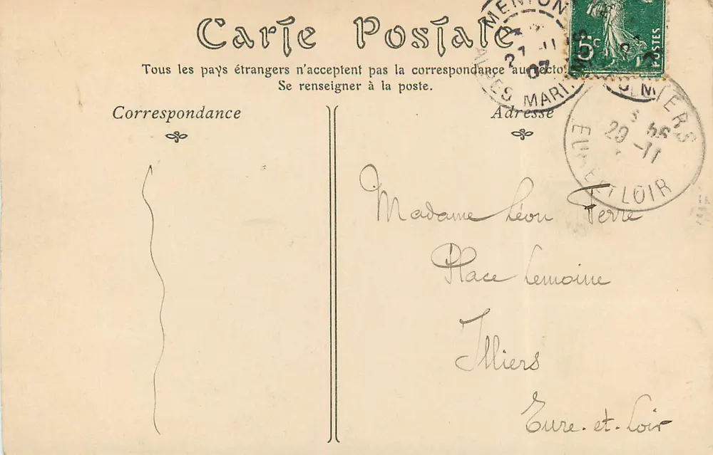 Menton — O Ponte Saint-Louis — Editor não identificado, n° de série 721 - Verso