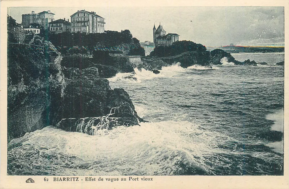 Biarritz - Effet de vague au Port vieux — éditeur Alès des Arts Photomécaniques, Strasbourg - Recto