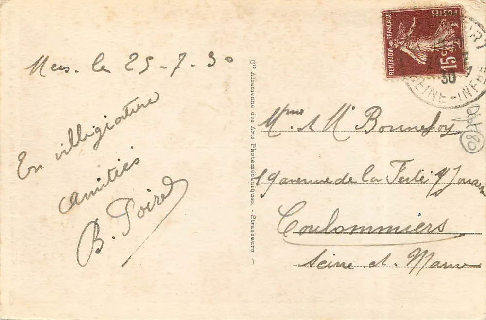 MERS-les-BAINS - Perspectiva da Praia e da Esplanada - n°11 - Sociedade Alsaciana de Artes Fotomecânicas - Verso
