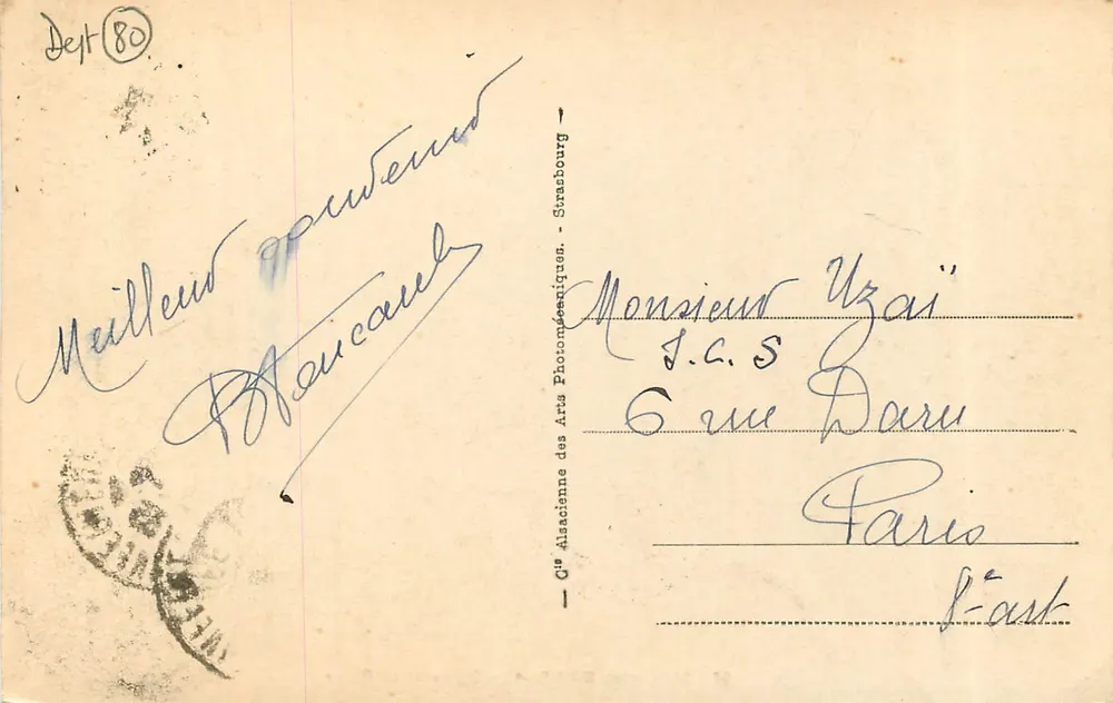 MERS-les-BAINS - A Digue e a Praia — Bilhete postal antigo n°97, editada pela Cie Alsacienne des Arts Photomécaniques - Verso