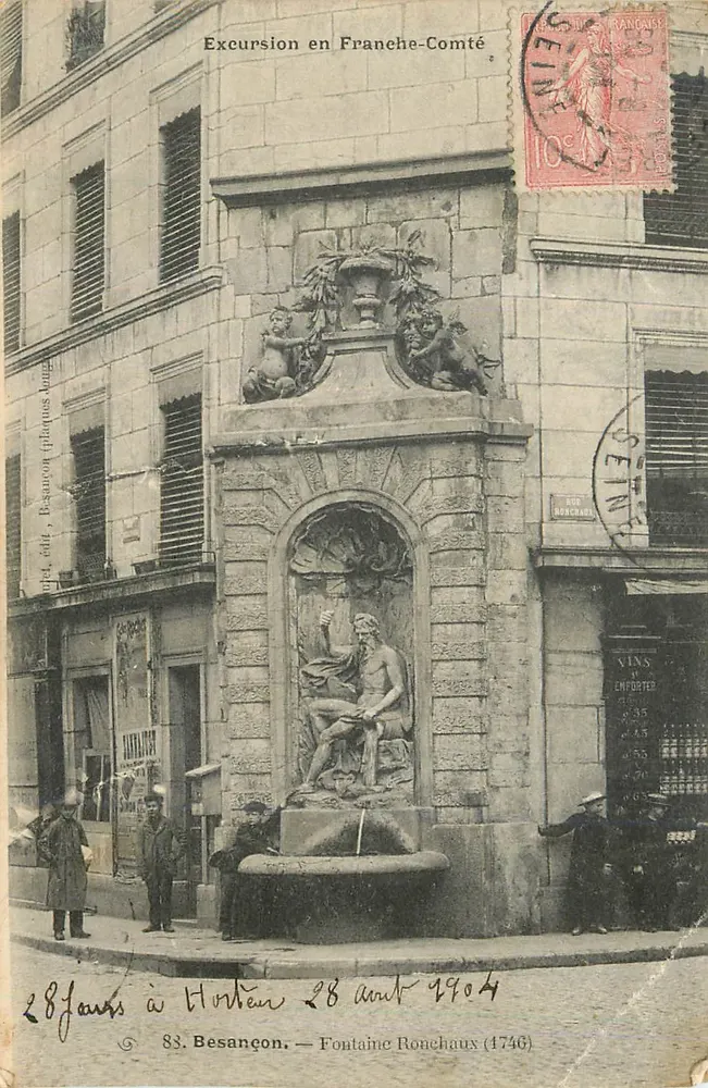 Besançon — Fontaine Roncheaux (1746) — Edição E. Saunay, série 83 - Frente