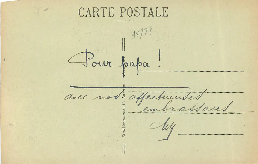 Besançon-les-Bains — Caserne Rutty — 76 — St Pére Artillerie - Verso