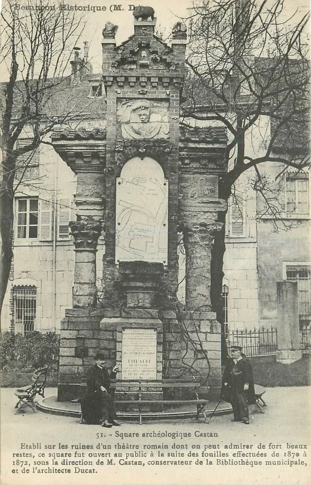 Square archéologique Castan — Besançon — Éditeur : M. Ducan, n° 51 - Recto