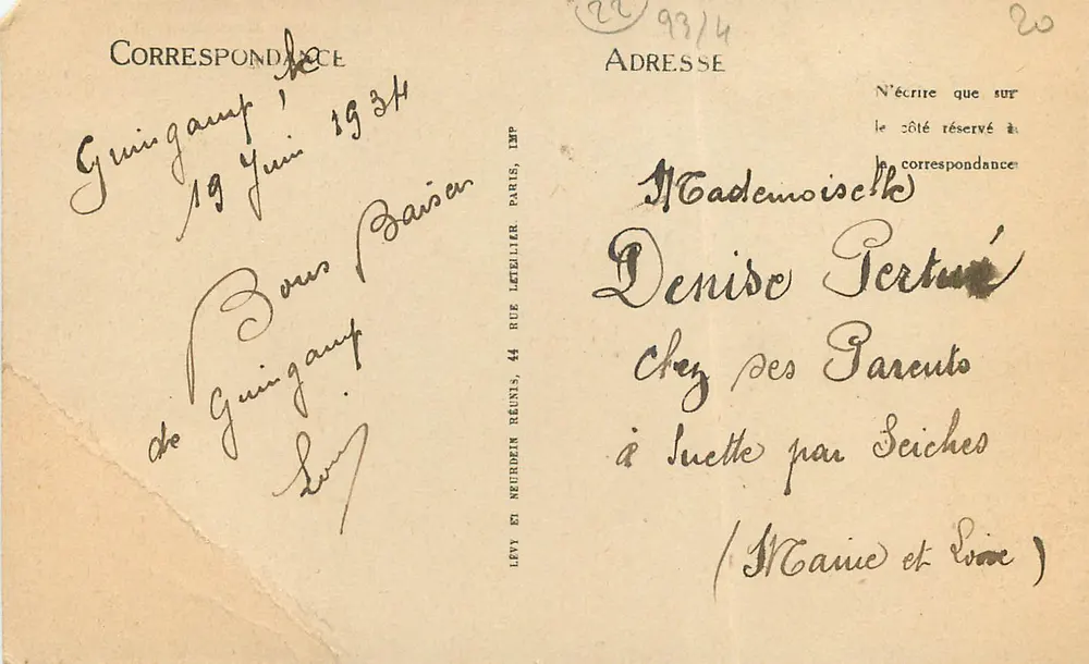 Guingamp — Jardim Público — O Kiosco de Música — ND - Verso