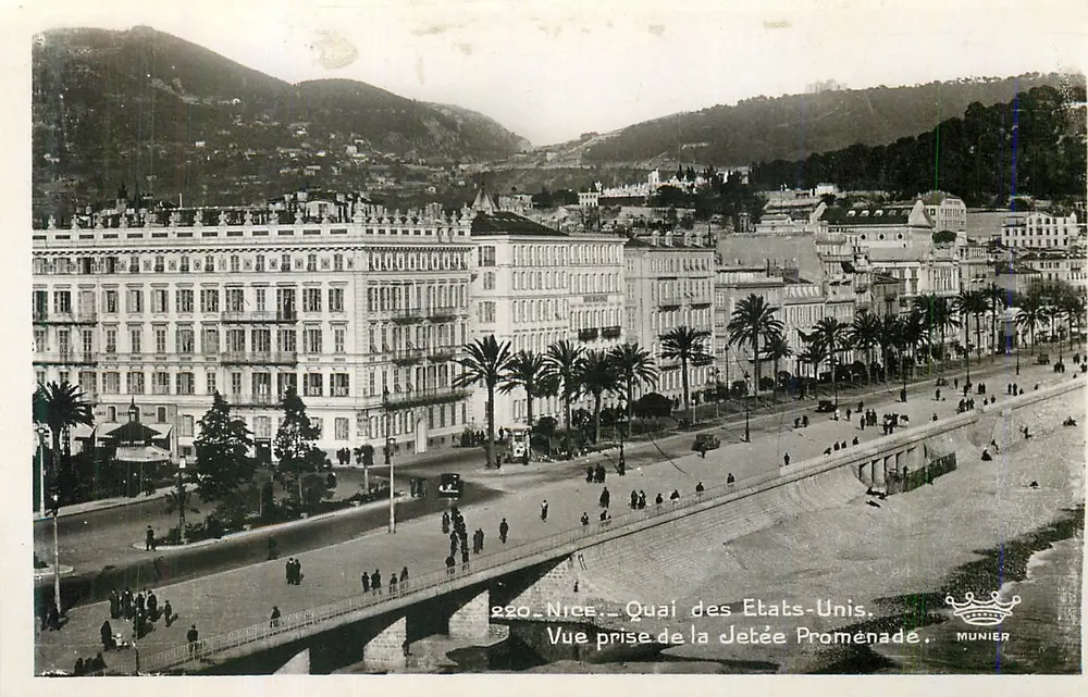 Aussicht vom Quai des États-Unis in Nice — Aufnahme von der Jetée Promenade — Verlag Munier - Vorderseite