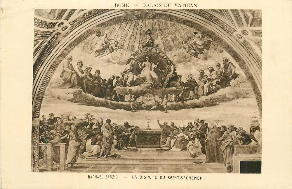 Rome — Palais du Vatican — Raphael Sanzio — La Dispute du Saint-Sacrement - Recto