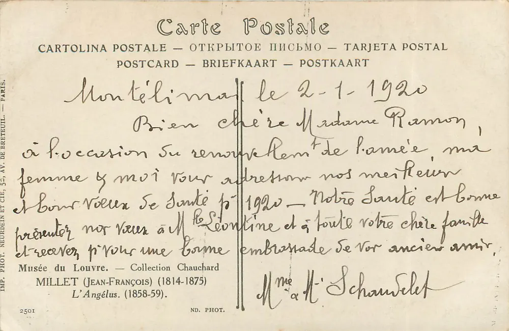 Deux paysans dans un champ — Musée du Louvre — Collection Chauchard — n° 2501 - Verso
