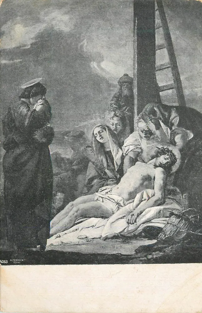 Última cena da Paixão — Cristo morto — pintura de Alterocca Terri — n° 4263 - Frente