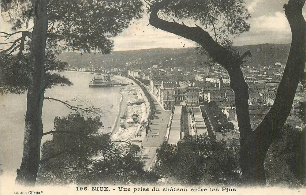 NICE - Vue prise du château entre les Pins — Giletta - Recto
