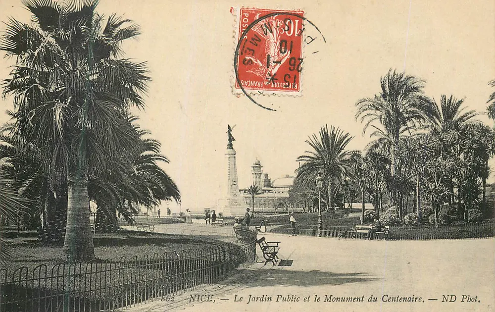 NICE — Le Jardin Public et le Monument du Centenaire — ND Phot. - Recto