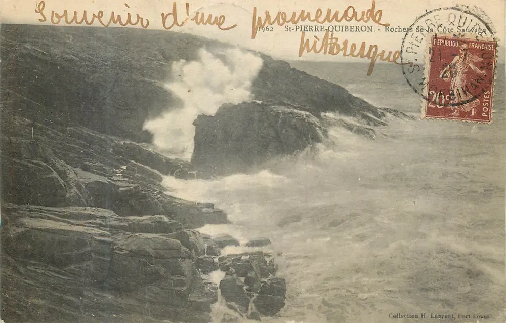 St-PIERRE-QUIBERON - Rochers da Côte Sauvage — Coleção H. Langent, Port-Louis - Frente