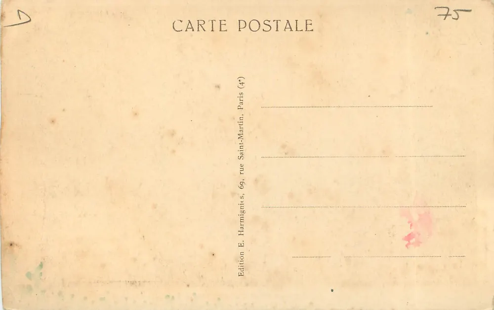 Paris — Le marché aux Fleurs sur le Pont au Change — Harmignites, n°127 - Verso
