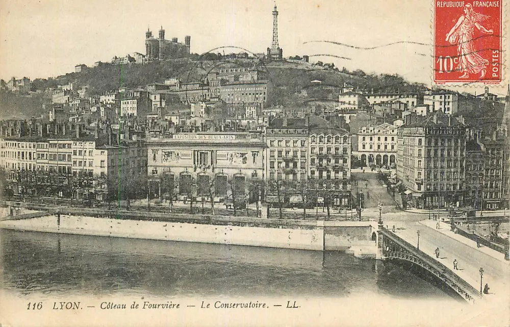 LYON — Côteau de Fourvière — O Conservatório — LL. — Editor Lévy Fils & Cie, Paris, n° 116 - Frente