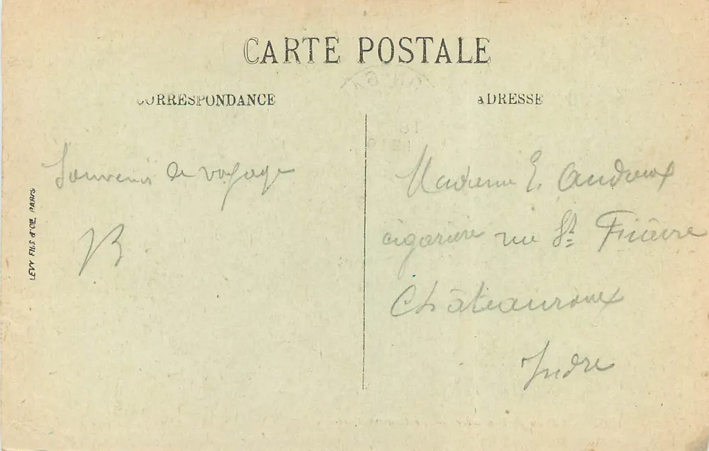 LYON — Côteau de Fourvière — O Conservatório — LL. — Editor Lévy Fils & Cie, Paris, n° 116 - Verso