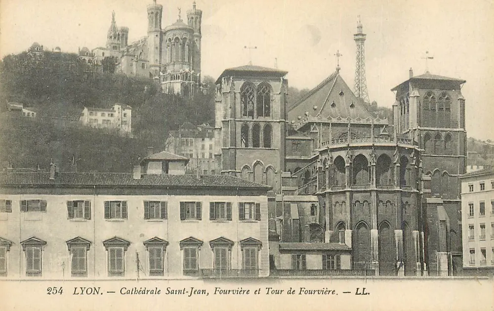 LYON — Kathedrale Saint-Jean, Fourvière und Fourvière-Turm — LL. — n° 254 - Vorderseite