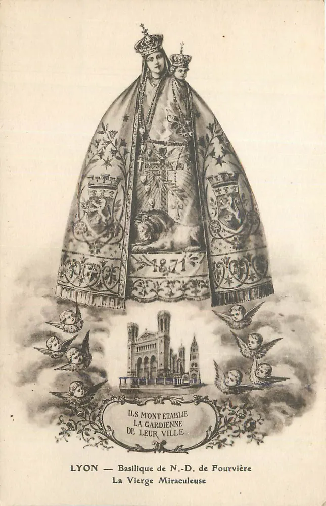 LYON — Basilique de N.-D. de Fourvière — La Vierge Miraculeuse — 1871 - Recto