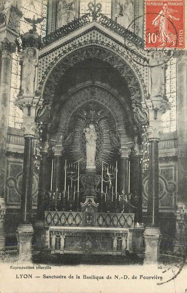 LYON — Sanctuaire de la Basilique de N.-D. de Fourvière — Éditeur Goutagny, n° de série (Série) - Recto