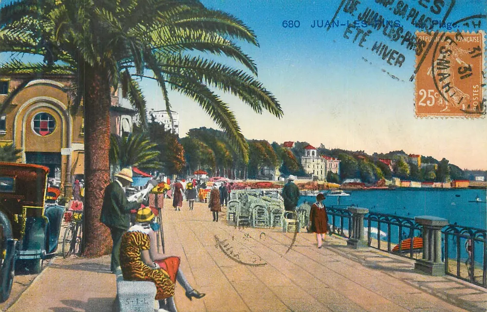 Juan-les-Pins — Praia de verão — Editor: Repuji, n° 680 - Frente