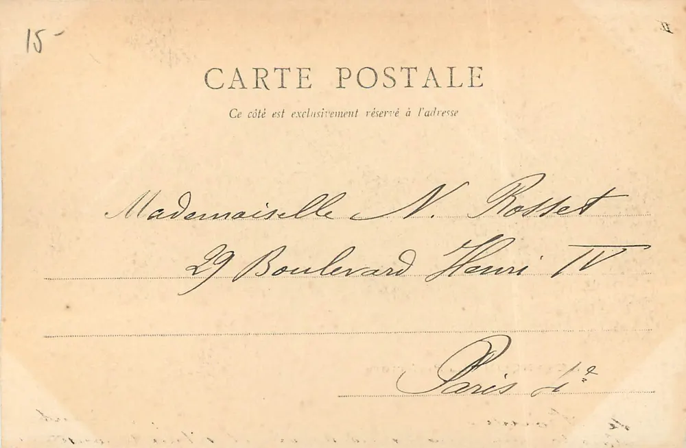 Besançon - A Prefeitura — vista com texto impresso e manuscrito - Verso