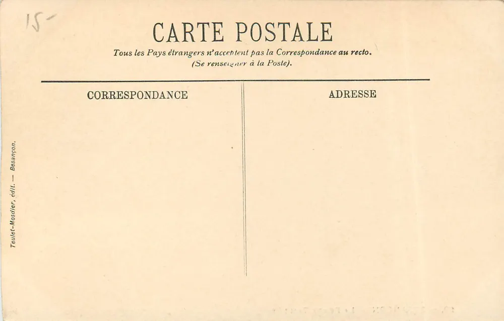 Besançon — A Porta Cortada — Teulet-Mosdler, edição n°10 - Verso