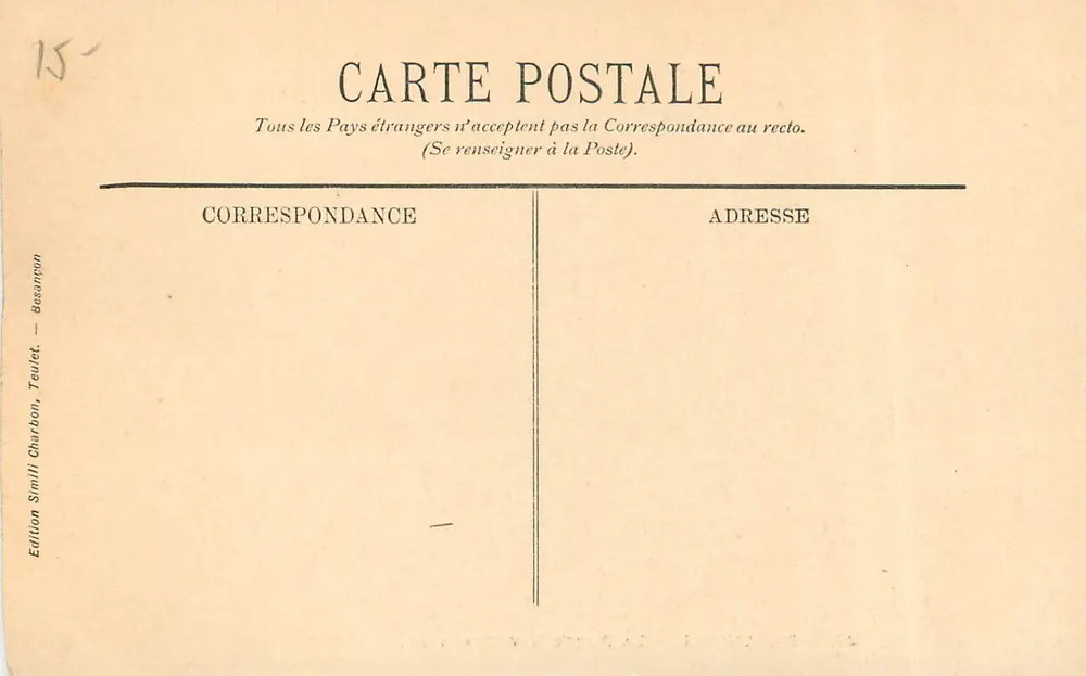 Besançon — La Porte Rivotte (1526) — Edição Simili Charbon, Teulet - Verso